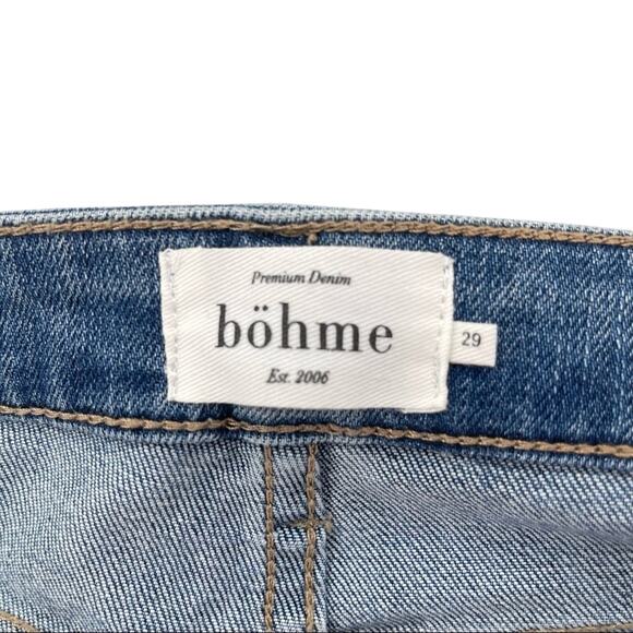 Bohme Premium Denim High Waisted Light Wash Straight Leg Distressed Jean Size 29 - Picture 8 of 9